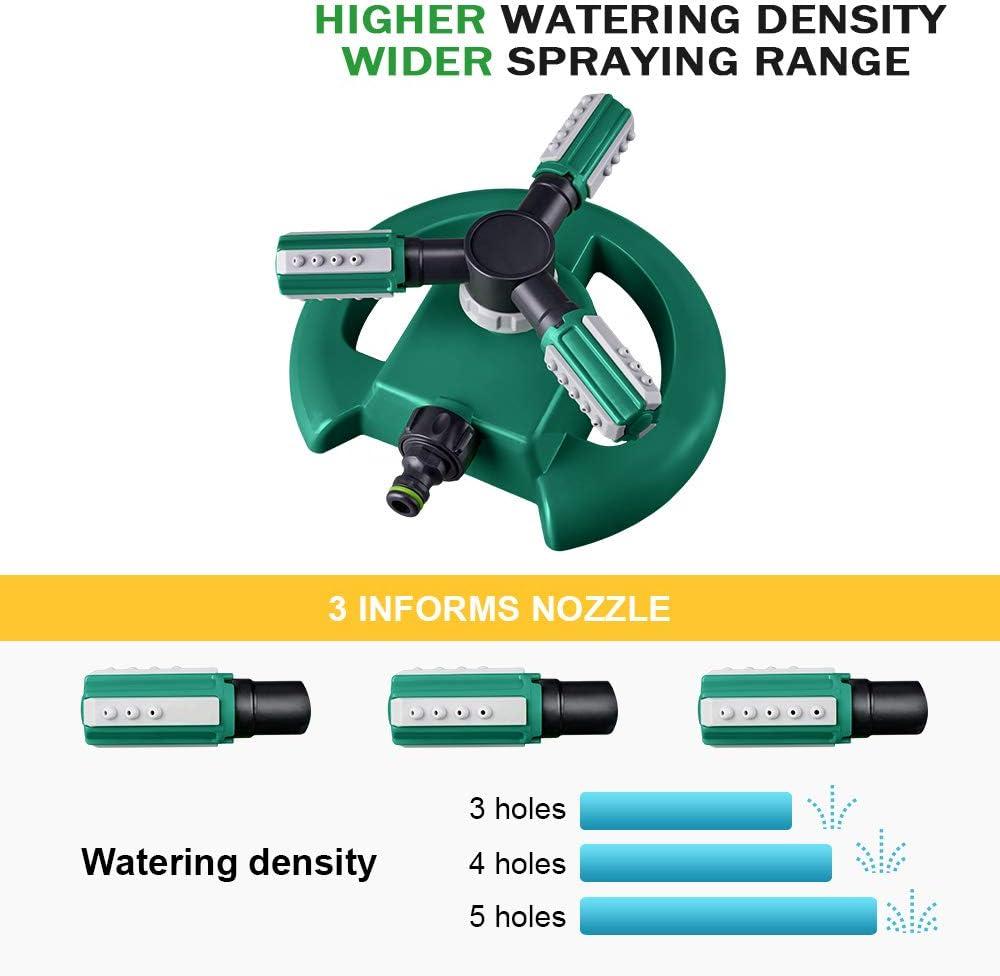 Belro garden lawn water sprinkler watering a lush green grass in a backyard outdoor garden setting