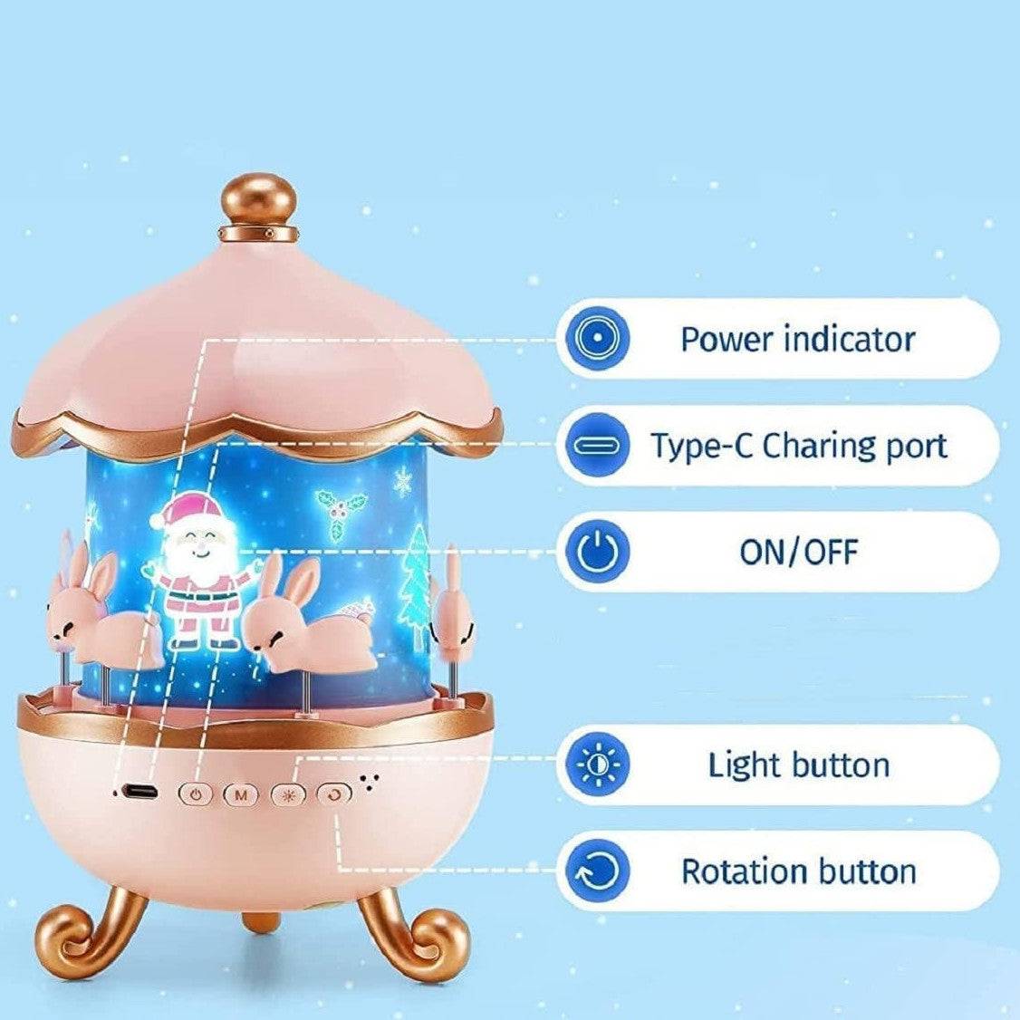 Belro night light projector for kids displaying colorful star and moon projections on a wall in a child's room