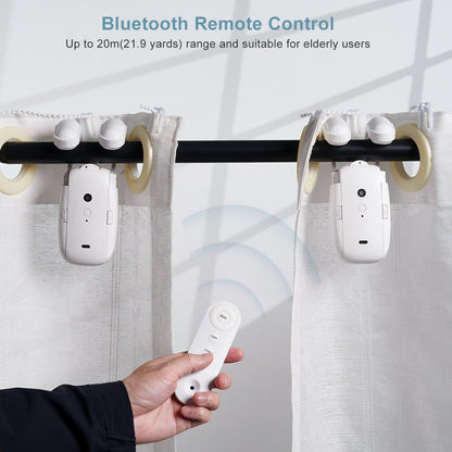 Belro automatic curtain opener and closer for men’s clothing, with a sleek design and functional controls.