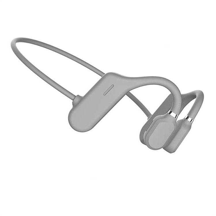 Belro waterproof bone conduction stereo Bluetooth headphones worn on a person, showcasing the ear and headband design.