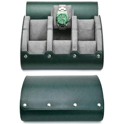 Belro watch travel case in black with cushioned interior, designed to protect watches during travel and storage.