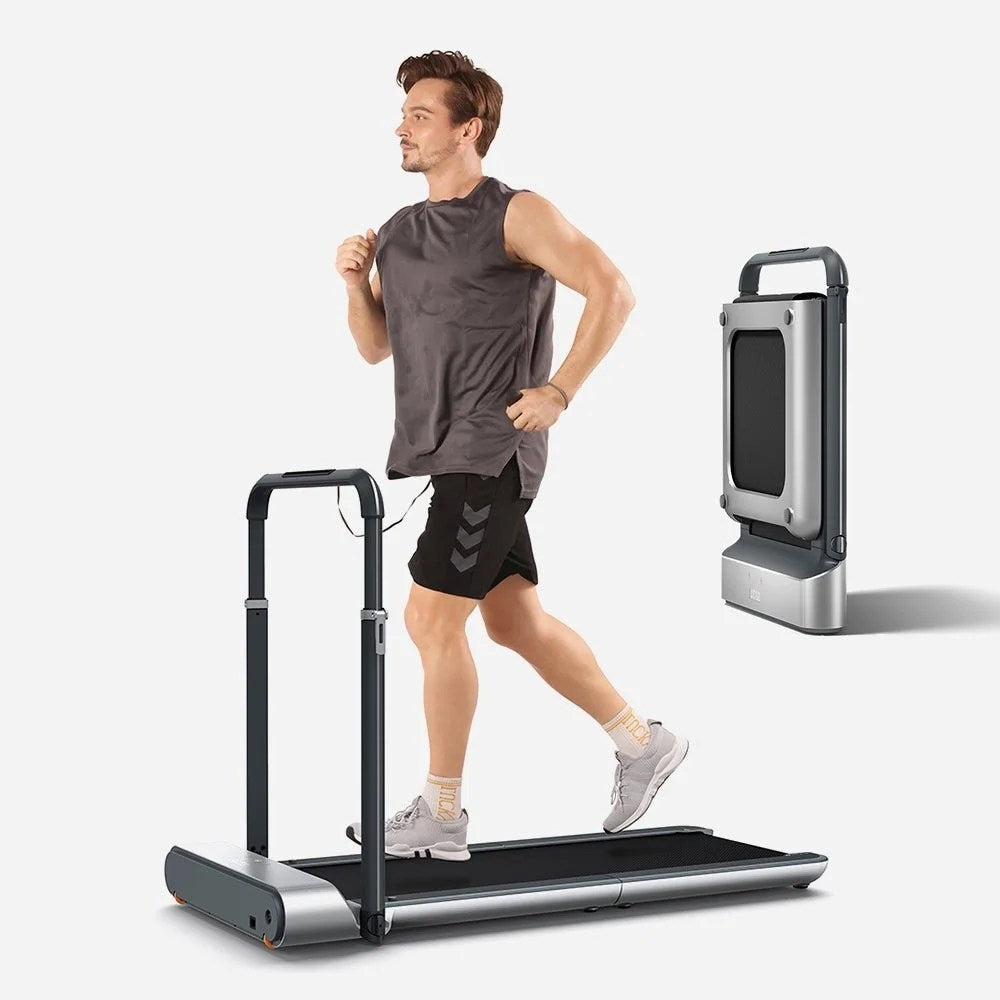 Casavibeo WalkingPad R1 Pro 2-in-1 foldable treadmill with compact design and adjustable running surface, shown in use.