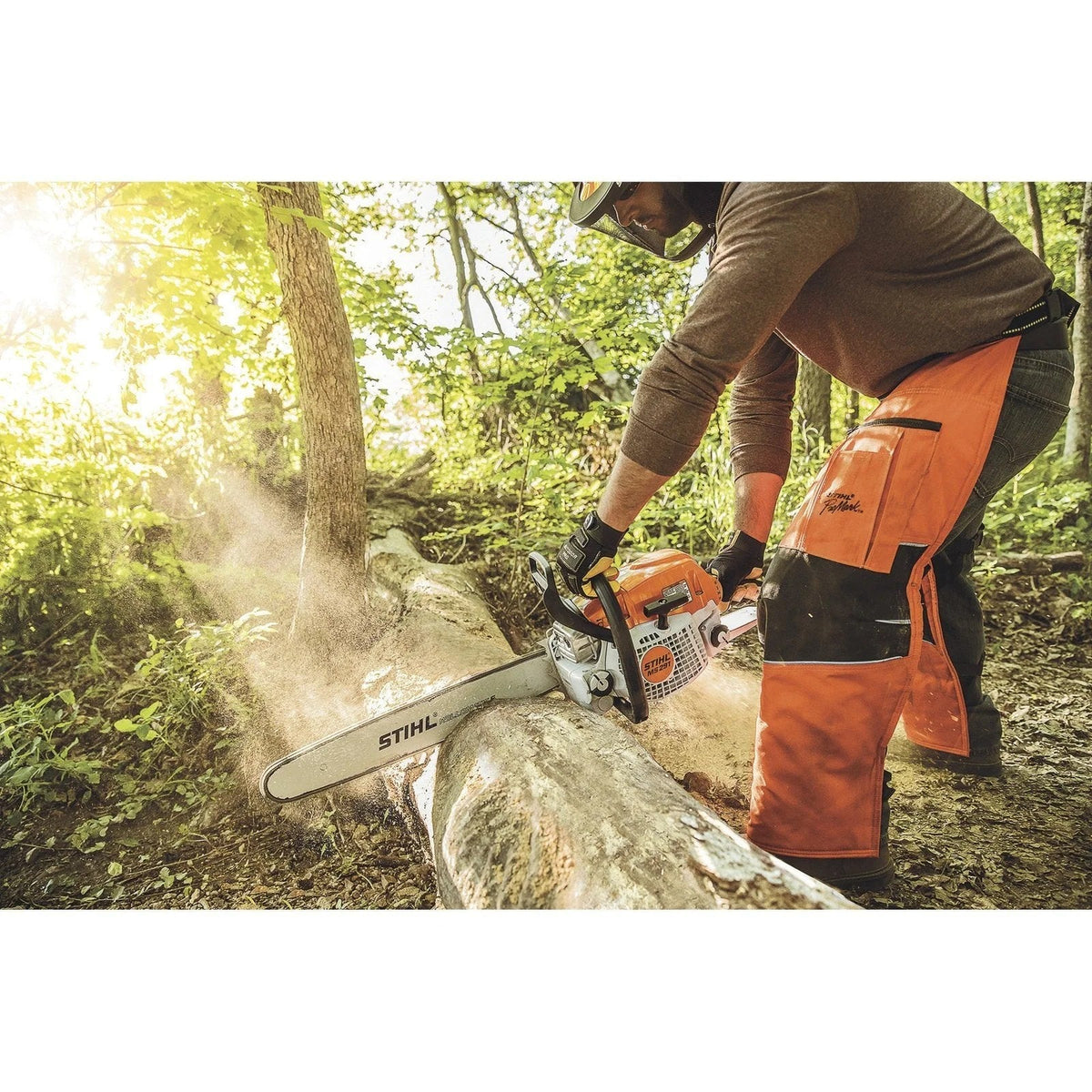 Stihl gas-powered chainsaw with 20-inch bar, 55.5cc engine, and 0.325-inch chain pitch, model MS 291 20.