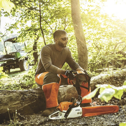 Stihl gas-powered chainsaw with 20-inch bar, 55.5cc engine, chain pitch 0.325 inches, model MS 291 20, Casavibeo brand.
