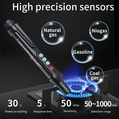 Belro gas leak detector tool showing a handheld device with a digital display used for detecting gas leaks.