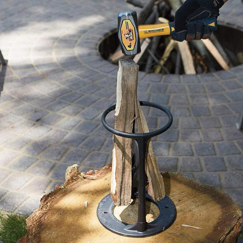 Belro cast iron manual firewood splitter tool for splitting logs, durable and sturdy for woodworking and fireplace preparation.
