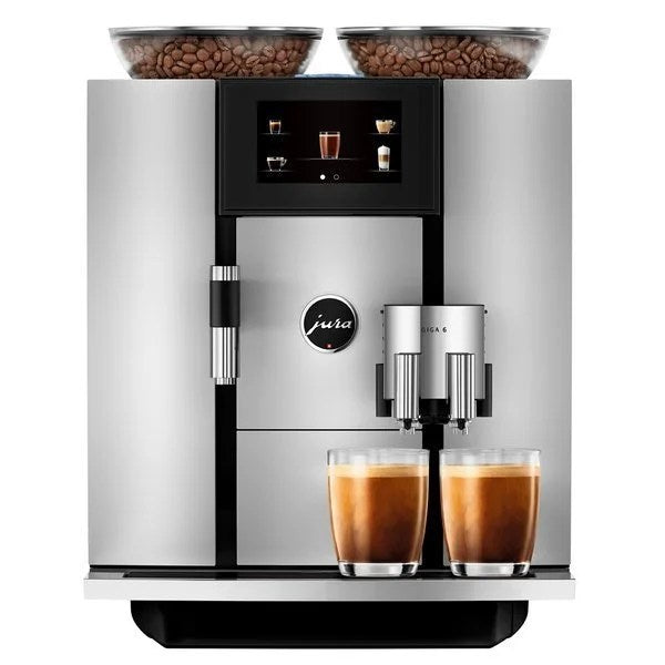 Casavibeo Jura GIGA 6 automatic coffee machine with sleek design, multiple brewing options, and digital control panel.