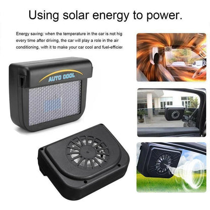 Belro vehicle solar powered car vent window fan installed on a car window, providing ventilation using solar energy.