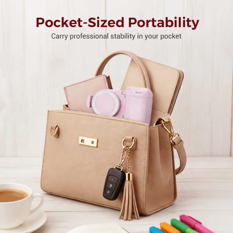Mivoza smartphone grip with Bluetooth remote shutter and 180° mount for steady photos and versatile angle adjustments.