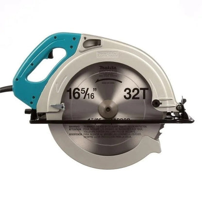 Makita 5402NA circular saw with 16-5/16 inch blade, featuring a sturdy metal base and ergonomic handle for precise cutting.