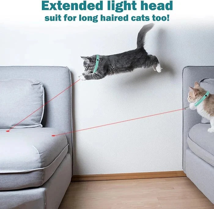 Mivoza Laser Play Cat Collar with automatic laser toy, designed for active, interactive play for cats.