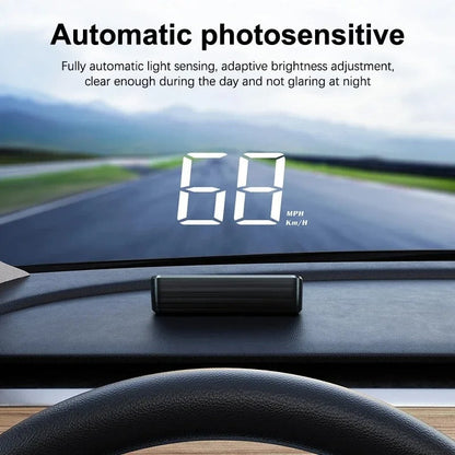 Belro digital speedometer for car, electronic device showing speed readings on a digital display, installed in vehicle dashboard.