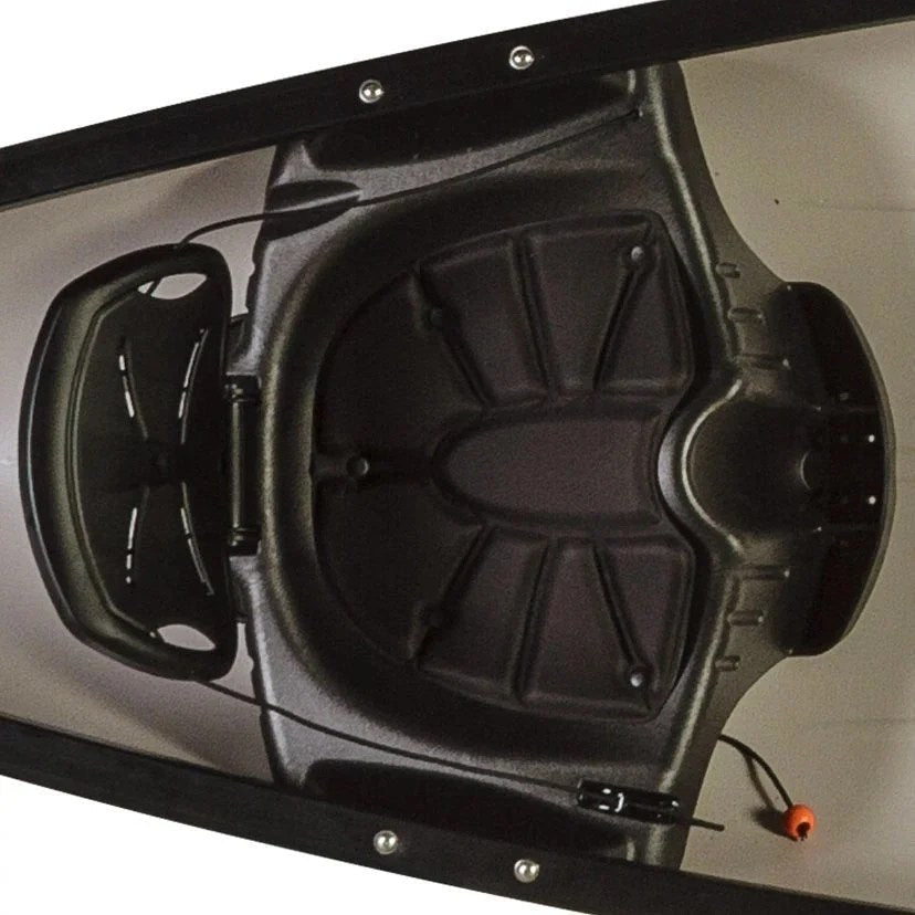Casavibeo Saranac 146 kayak on water, showcasing its sleek design and vibrant color for outdoor water sports.