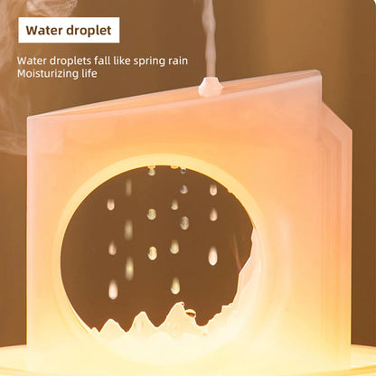 Belro Rain Clouds essential oil diffuser and humidifier with a sleek design, emitting mist in a modern health and beauty setting