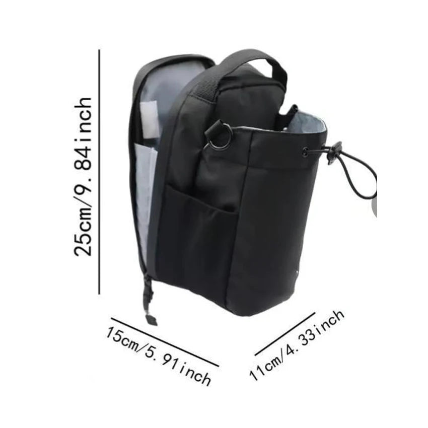 Belro Magnetic Multi-Way Fitness Water Bottle Bag showing adjustable straps and compartments for convenient exercise hydration storage