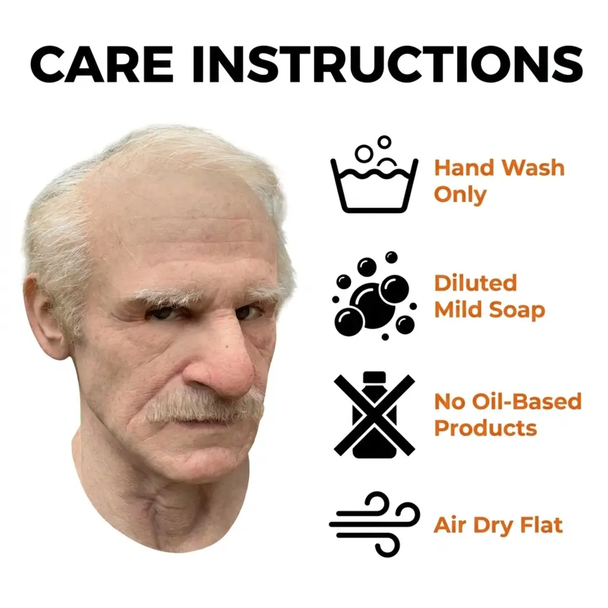 Realistic old man Halloween mask by BowLift, creepy full face latex mask with detailed aged facial features for adults.