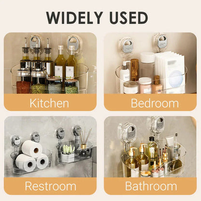Belro multipurpose suction cup storage rack attached to outdoor wall, ideal for organizing garden tools and outdoor accessories.