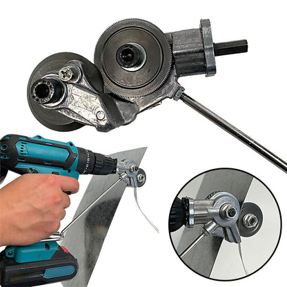 Belro electric drill and plate cutter tool with adjustable handle and cutting blade for hardware and construction projects.