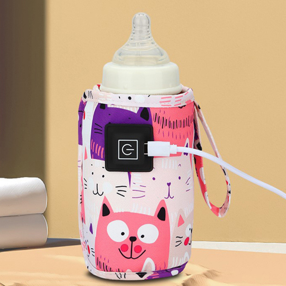 Belro portable USB baby bottle warmer with digital display, designed for warming milk bottles on the go.