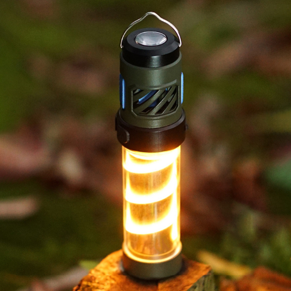 Belro rechargeable outdoor mosquito repellent lamp with lantern-style design, black plastic body, and LED indicator.