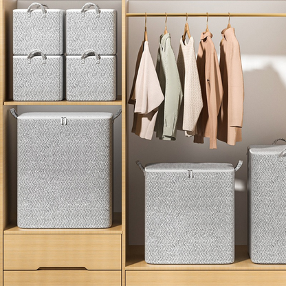 Large Belro XL clothes storage container with handles, sturdy plastic box for organizing clothing and household items.