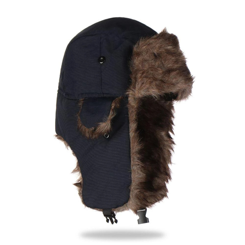Belro cozy faux fur winter earflap aviator ski hat with plush lining for warmth and style in cold weather.