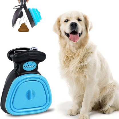 Belro collapsible dog pooper scooper with biodegradable waste bags, compact and portable for easy dog cleanup.
