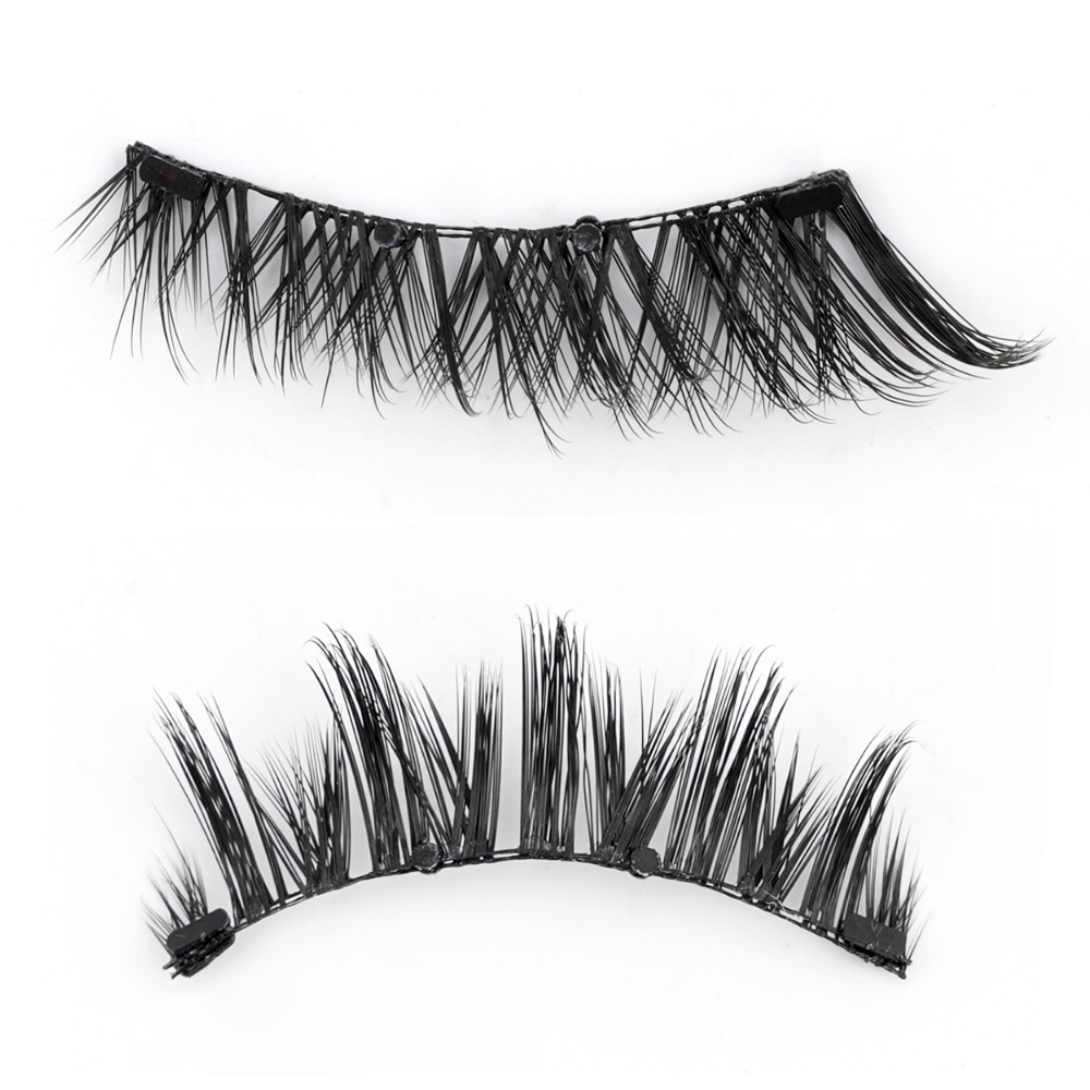 Belro reusable magnetic eyelash and tweezer set, no glue needed, displayed with magnetic lashes and applicator on a white background.