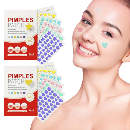 Assorted colorful pimple patches for men, 240-piece set by Belro, displayed on a neutral background.