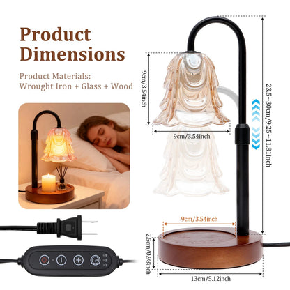 Dimmable flower-shaped candle warmer lamp by Belro, designed for fragrance warming in health and beauty settings.