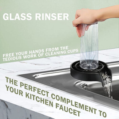 Belro high pressure kitchen sink cup rinser attached to a sink, designed for efficient rinsing of cups and kitchenware.