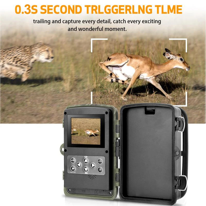 Belro advanced night vision trail camera capturing outdoor wildlife with infrared illumination and rugged design.