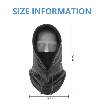 Belro polar fleece balaclava mask for winter, showing a close-up of the soft, warm fleece fabric covering the face and neck.