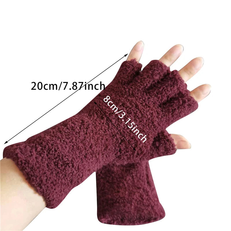 Belro Winter Comfort Knit Half Finger Gloves in cozy knit fabric, designed for warmth and style during cold weather.