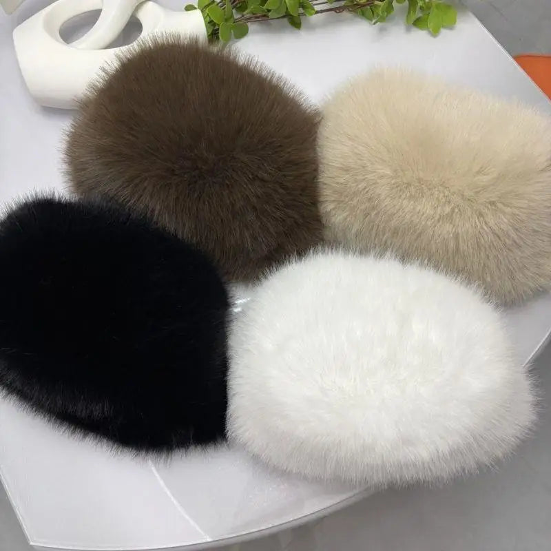 Belro luxury faux fur winter hat with plush texture and cozy design, ideal for cold weather accessories.