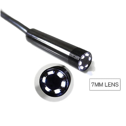 Wireless waterproof endoscope camera for iPhone and Android by Belro, showing the compact device with flexible cable and camera head.