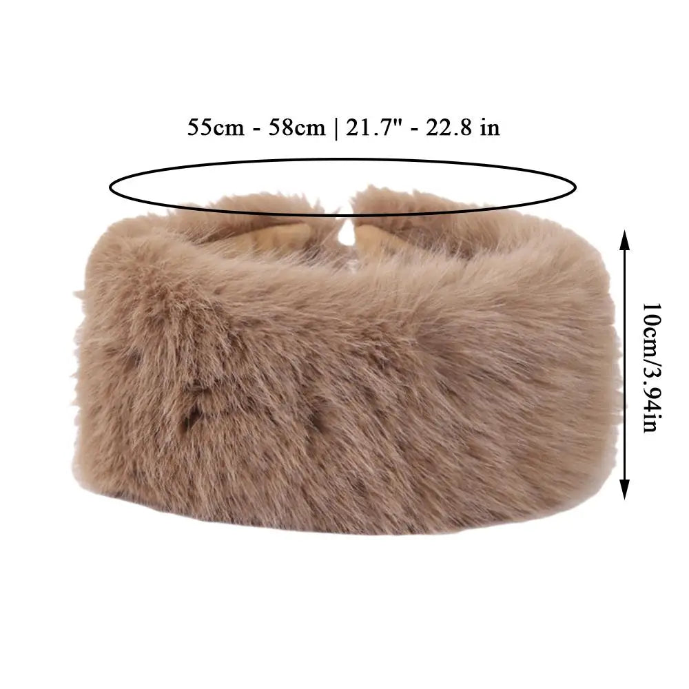 Belro fluffy faux fur headband for women, soft and cozy hair accessory with a plush fur design, perfect for stylish winter looks.