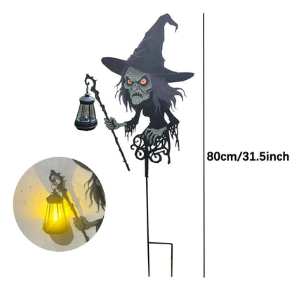 Belro Halloween witch decor umbrella with LED light, featuring spooky design and illuminated accents for festive outdoor decoration.