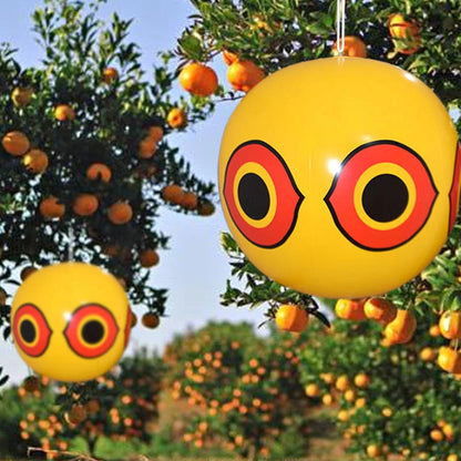 Belro inflatable scare eye balloon bird repeller, outdoor pest control device with large eye design to deter birds in garden.