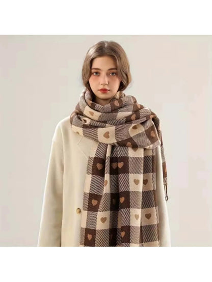 Belro cozy checkered winter scarf shawl with warm, soft fabric and classic pattern, perfect for cold weather accessories.