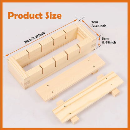 Belro handcrafted wooden sushi maker press mold for home kitchen, perfect for shaping sushi rolls with natural wood finish.