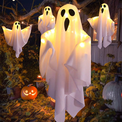 Belro Hanging Halloween Ghost Decor with lighted features for outdoor home and garden Halloween decoration.