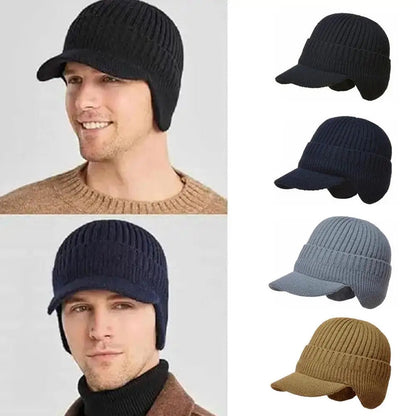 Belro men's knit winter hat with ear covers, cozy and warm accessory for cold weather, stylish winter hat with ear protection.