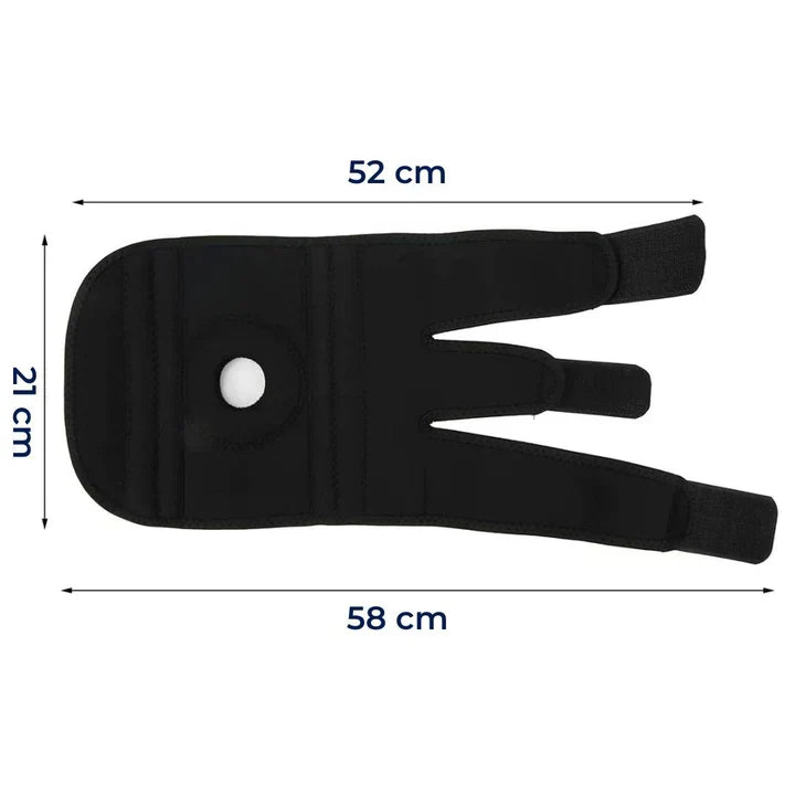 Belro knee support with adjustable compression for pain relief, injury recovery, arthritis, and sports stability.