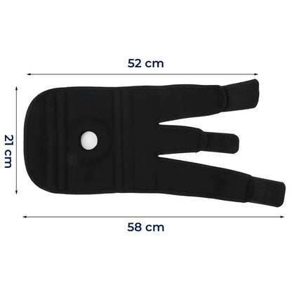 Belro knee support with adjustable compression for pain relief, injury recovery, arthritis, and sports stability.
