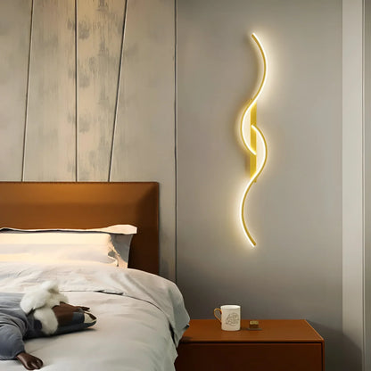 Modern BowLift curved LED wall light for indoor ambient lighting, plug-in design, sleek contemporary style.
