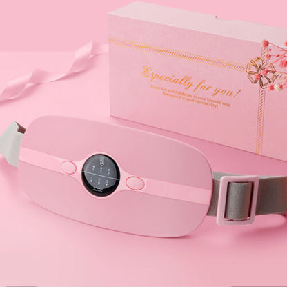 Belro smart heating massage belt for menstrual cramps with adjustable straps and heating pads, designed for pain relief during periods.