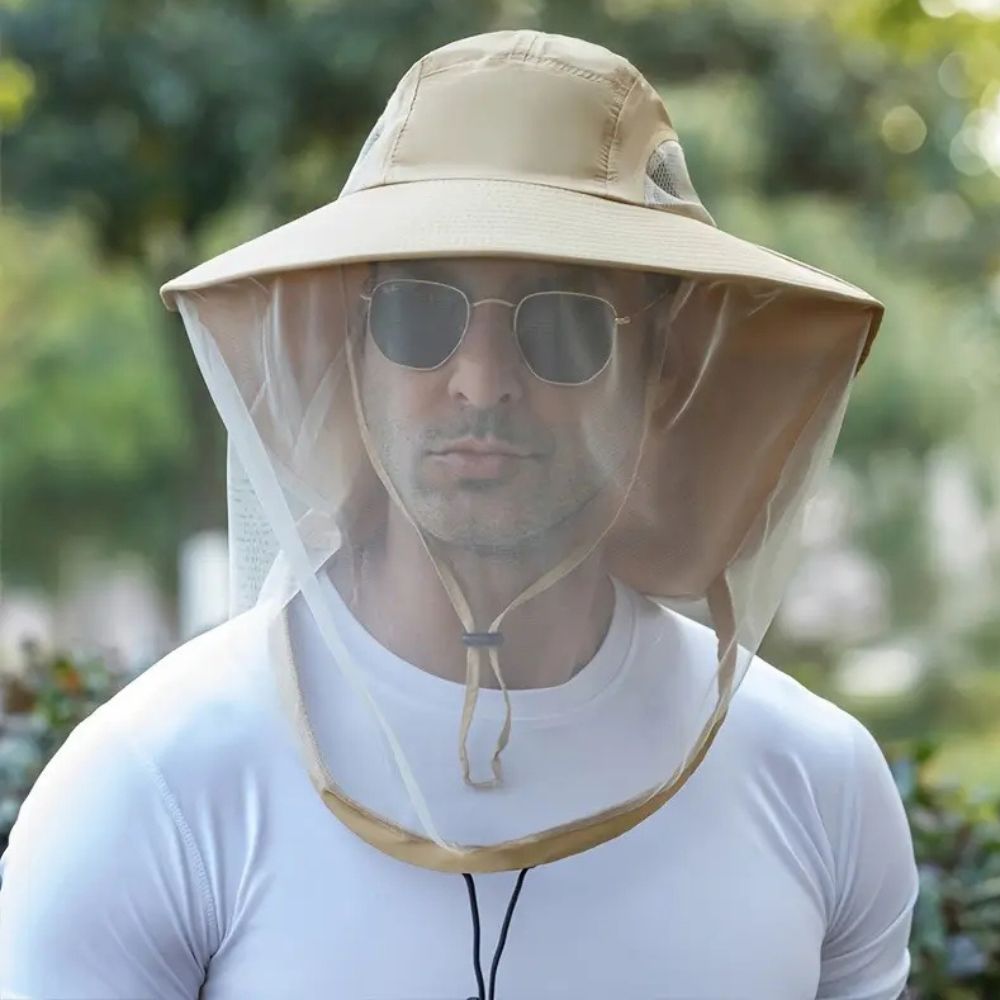 Belro breathable sun and mosquito protection wide brim hat with ventilation for outdoor sun protection and insect shielding.