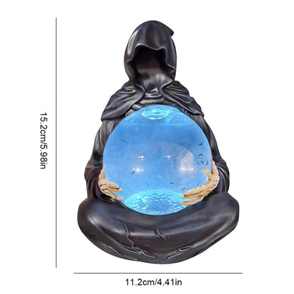 Belro Grim Reaper crystal ball Halloween night light with spooky design, perfect for eerie Halloween decor and ambient lighting.