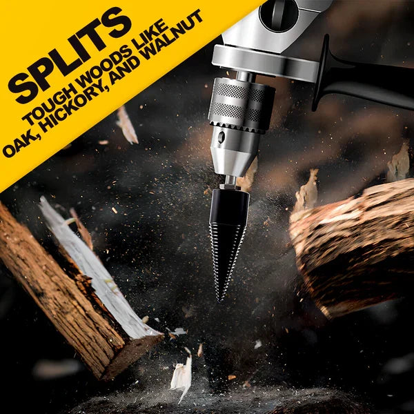 Belro wood log splitter drill bit in metal, designed for tools and hardware, used for splitting logs efficiently.